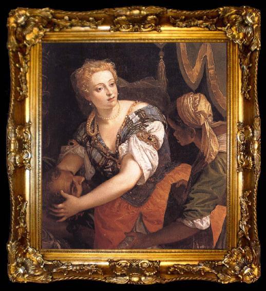 framed  VERONESE (Paolo Caliari) Fudith with the head of Holofernes, ta009-2
